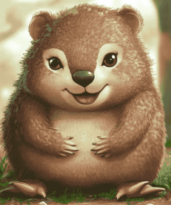 Cute Wombat Cartoon Diamond Painting