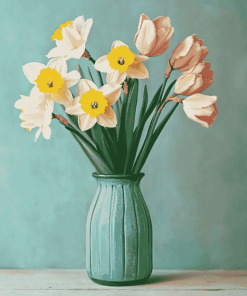 Daffodil and Tulip Blossoms Diamond Painting