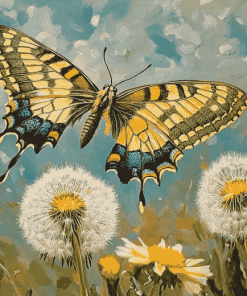 Dandelion and Butterfly Diamond Painting