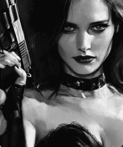 Dangerous Woman with Guns Diamond Painting