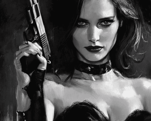 Dangerous Woman with Guns Diamond Painting