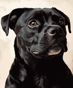 Dark Brown Staffordshire Bull Terrier Diamond Painting