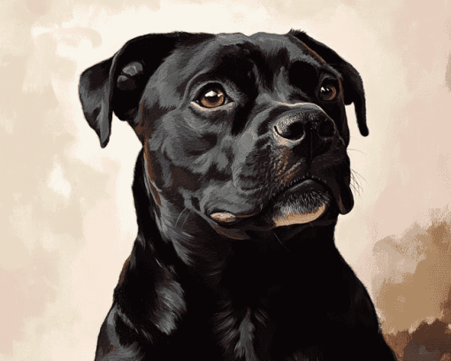 Dark Brown Staffordshire Bull Terrier Diamond Painting