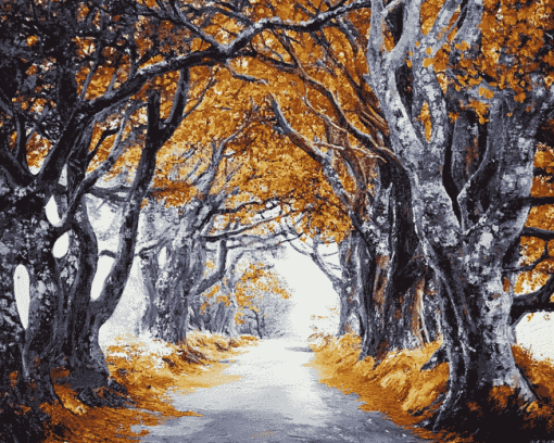 Dark Hedges Autumn Landscape Diamond Painting