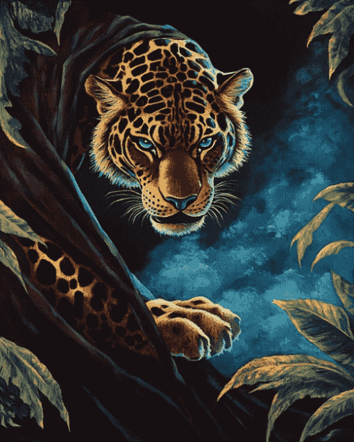 Dark Leopard Fantasy Diamond Painting