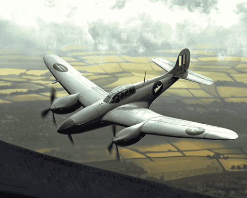 De Havilland Mosquito Aircraft Diamond Painting