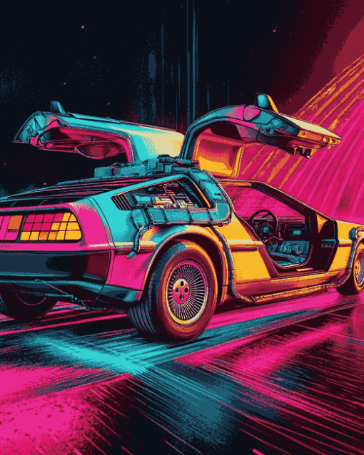 DeLorean Classic Cars Diamond Painting