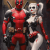 Deadpool and Harley Quinn Animations Diamond Painting