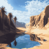 Desert Oasis Landscape Diamond Painting