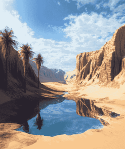 Desert Oasis Landscape Diamond Painting