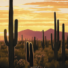 Desert Sunset Saguaro National Park Diamond Painting