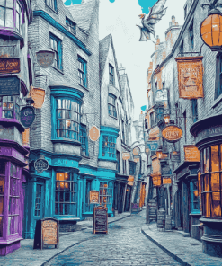 Diagon Alley Street Scene Diamond Painting