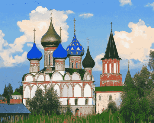 Diamond Painting of Nativity Cathedral Suzdal