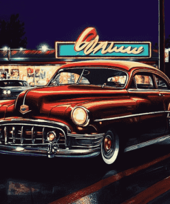 Dinners and Classic Cars Diamond Painting