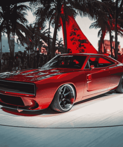 Dodge Charger in Red Diamond Painting