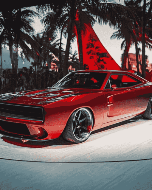 Dodge Charger in Red Diamond Painting