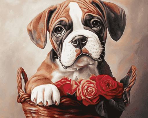 Dog and Puppies Diamond Painting