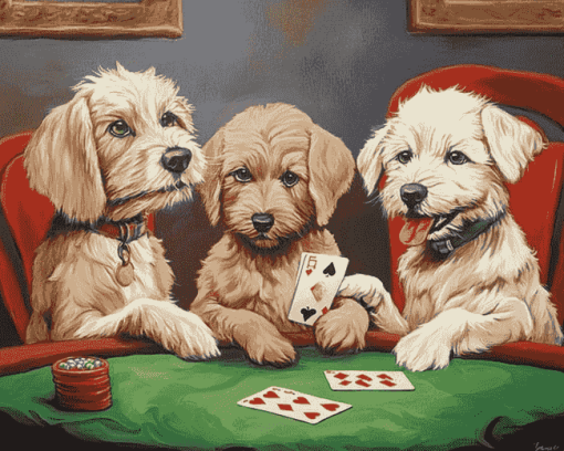 Dogs Playing Cards Diamond Painting