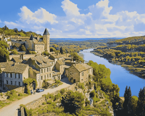 Dordogne France Scenic Diamond Painting