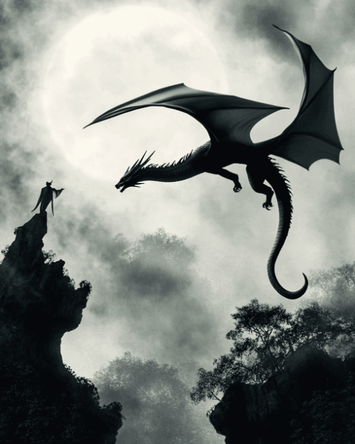 Dragon Fantasy Silhouettes Diamond Painting