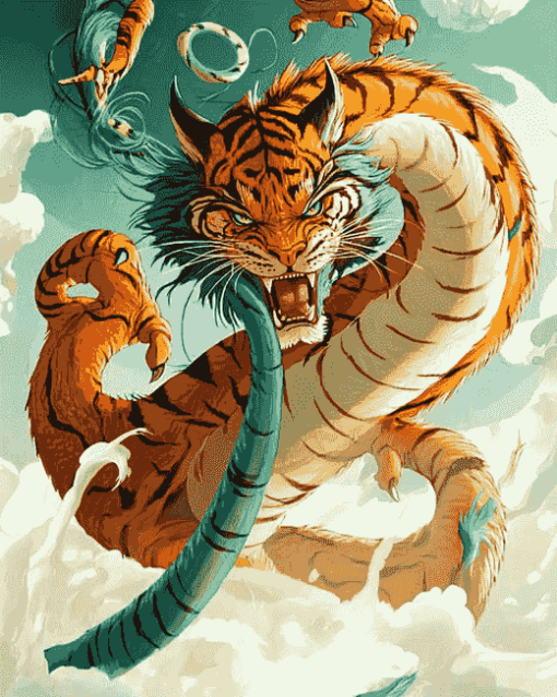 Dragon and Tiger Fantasy Diamond Painting