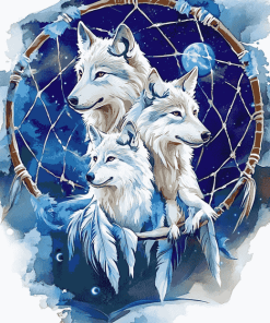 Dream Catcher Wolves Diamond Painting