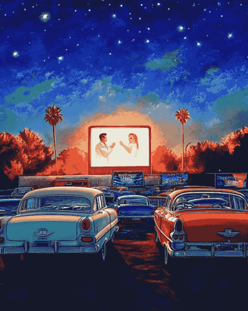 Drive In Cinema Vibes Diamond Painting