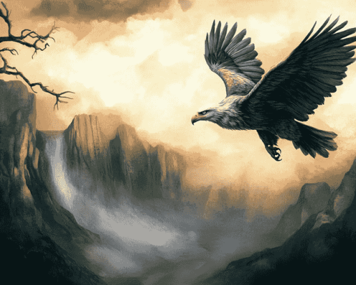 Eagle and Wolf Fantasy Diamond Painting