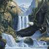 Eagles and Waterfalls Wildlife Diamond Painting