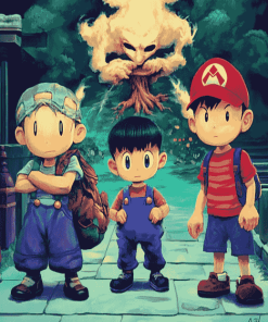 Earthbound Pixel Characters Diamond Painting