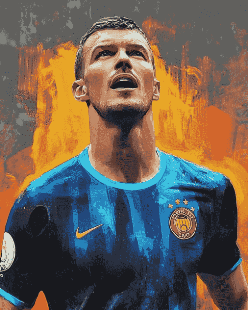 Edin Dzeko Football Legend Diamond Painting