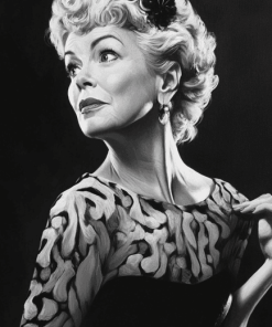 Elaine Stritch Black White Diamond Painting