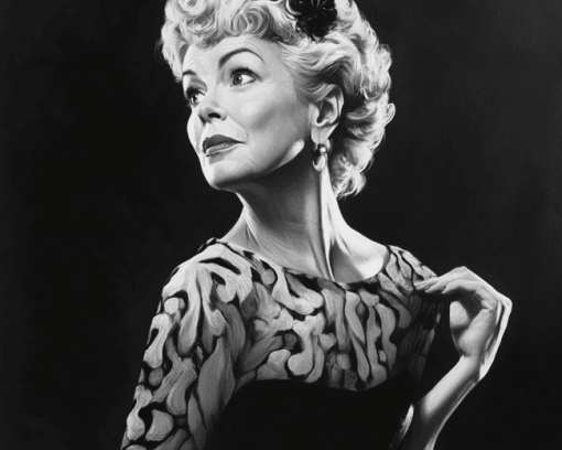 Elaine Stritch Black White Diamond Painting