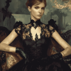 Elegant Woman in Black Dress Diamond Painting