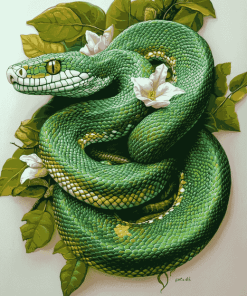 Emerald Snake Reptile Diamond Painting