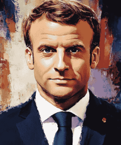 Emmanuel Macron French Leader Diamond Painting