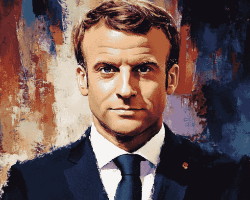 Emmanuel Macron French Leader Diamond Painting