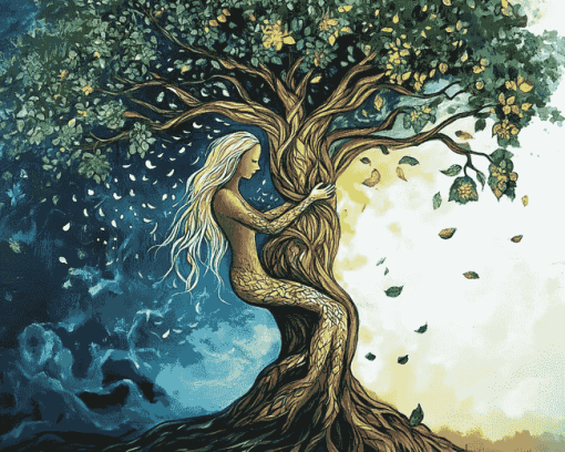 Enchanted Woman Tree of Life Diamond Painting