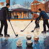 Engaging Curling Players Diamond Painting