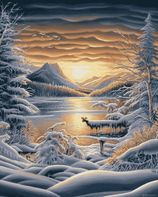 Evening Ice Landscape Diamond Painting