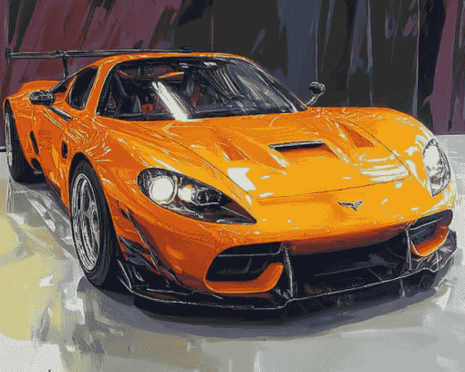 Exotic Orange Car Diamond Painting