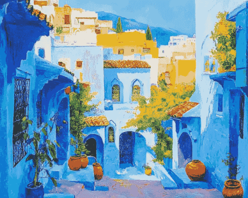 Explore Chefchaouen Cityscape Diamond Painting