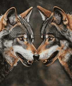 Face to Face Wolves Diamond Painting