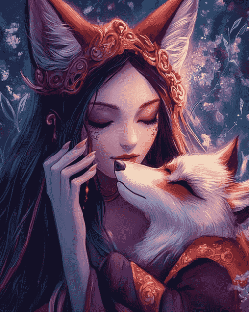 Fantasy Fox Girl Animation Diamond Painting