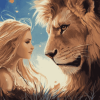 Fantasy Girl and Lion Diamond Painting