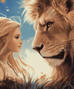 Fantasy Girl and Lion Diamond Painting