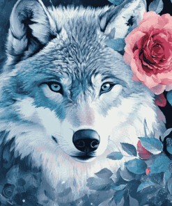 Fantasy Grey Wolf Diamond Painting