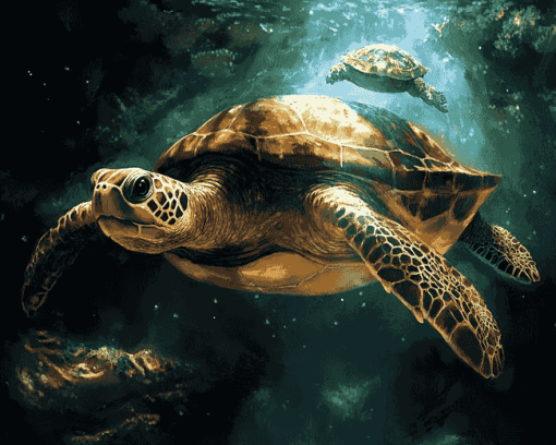 Fantasy Space Turtles Diamond Painting