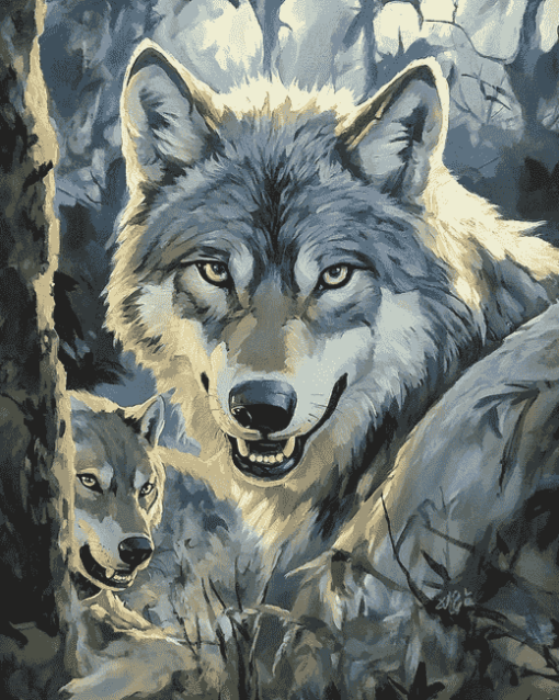 Fantasy Wolves Diamond Painting