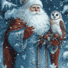 Father Frost Christmas Owl Diamond Painting